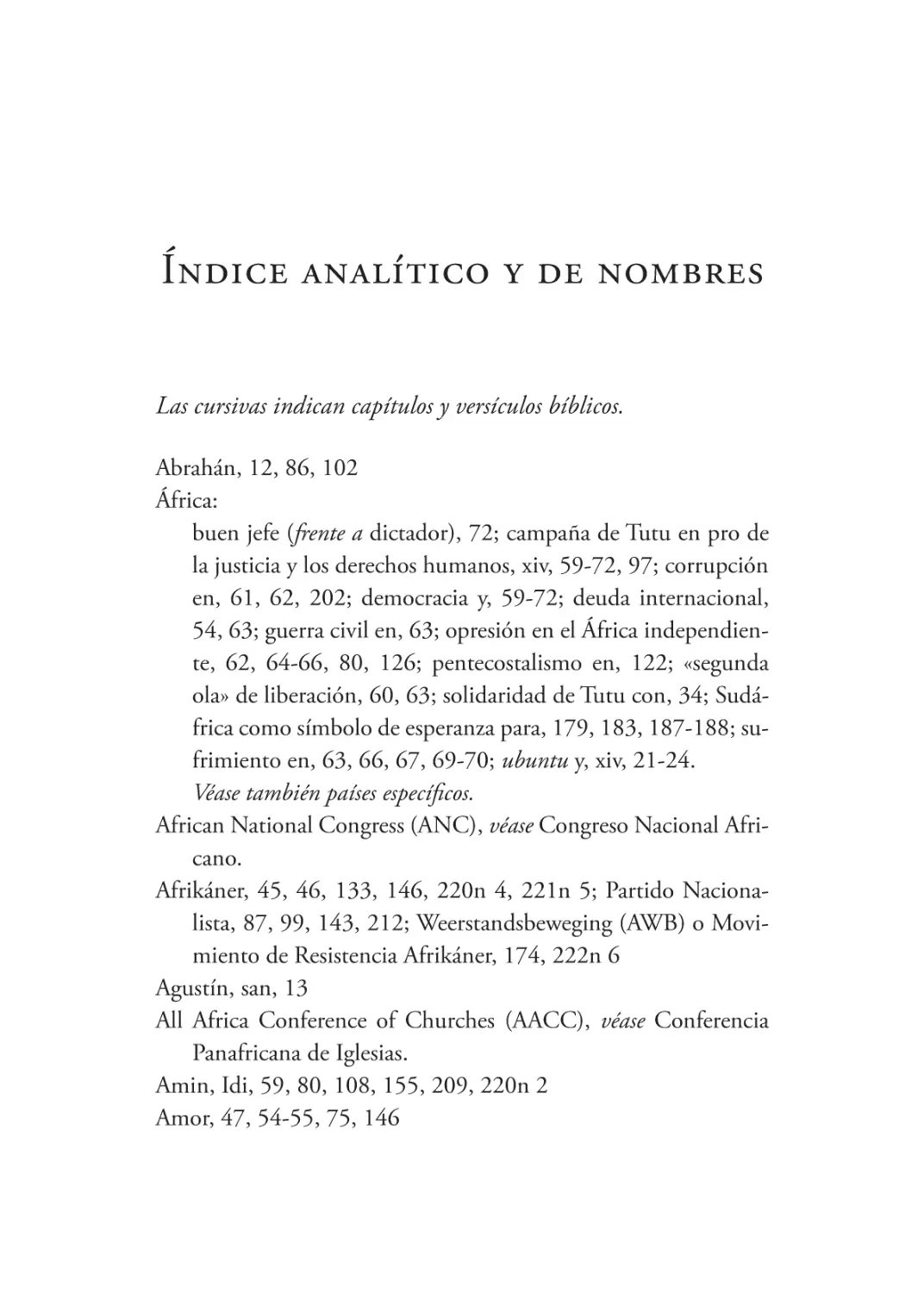 Índice analítico y de nombres