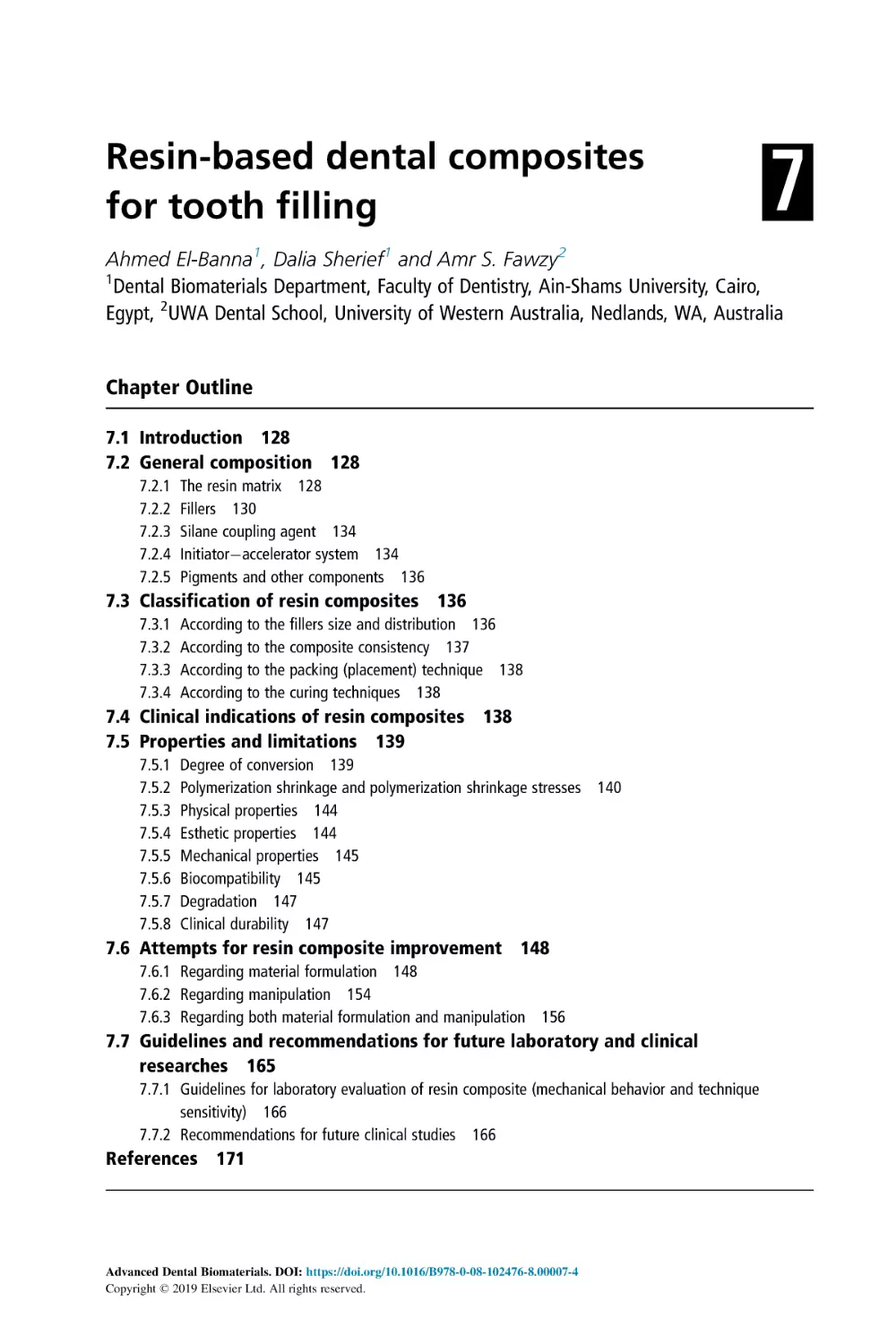 7 Resin-based dental composites for tooth filling
Chapter Outline