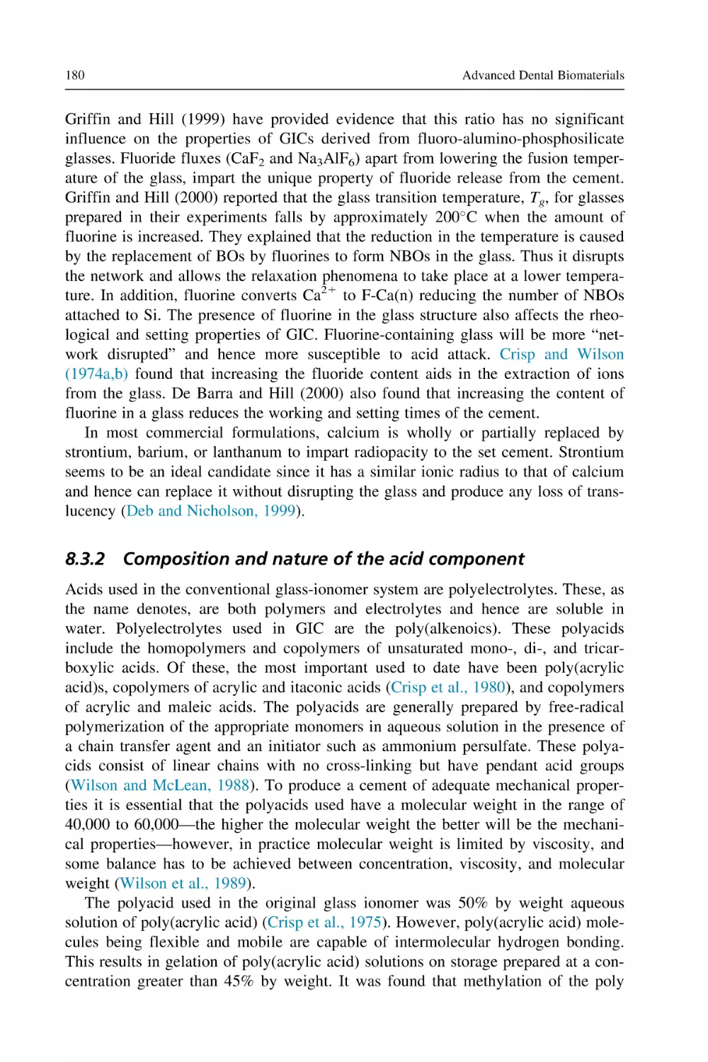 8.3.2 Composition and nature of the acid component