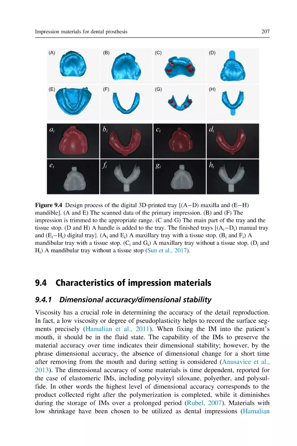 9.4 Characteristics of impression materials
9.4.1 Dimensional accuracy/dimensional stability