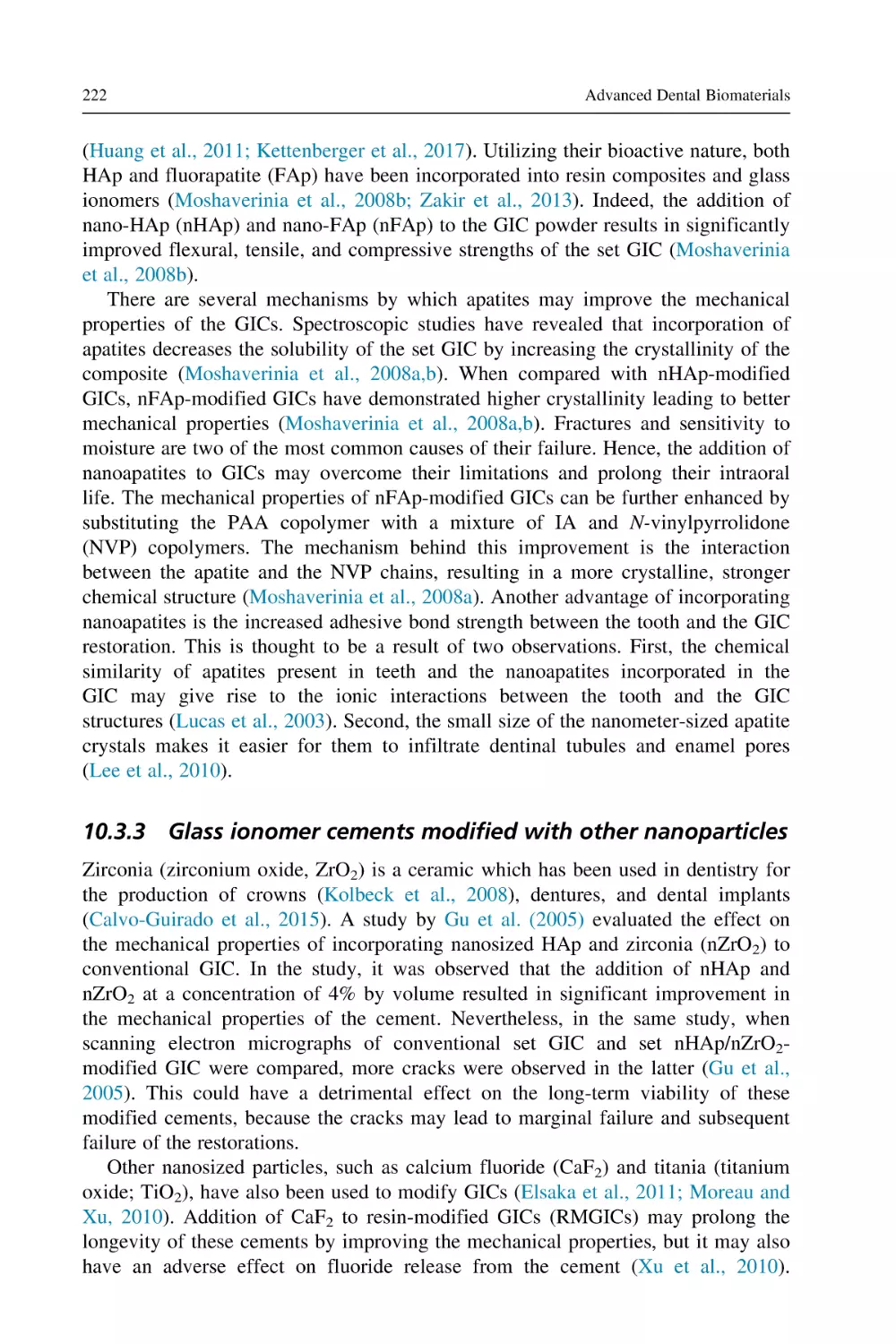 10.3.3 Glass ionomer cements modified with other nanoparticles