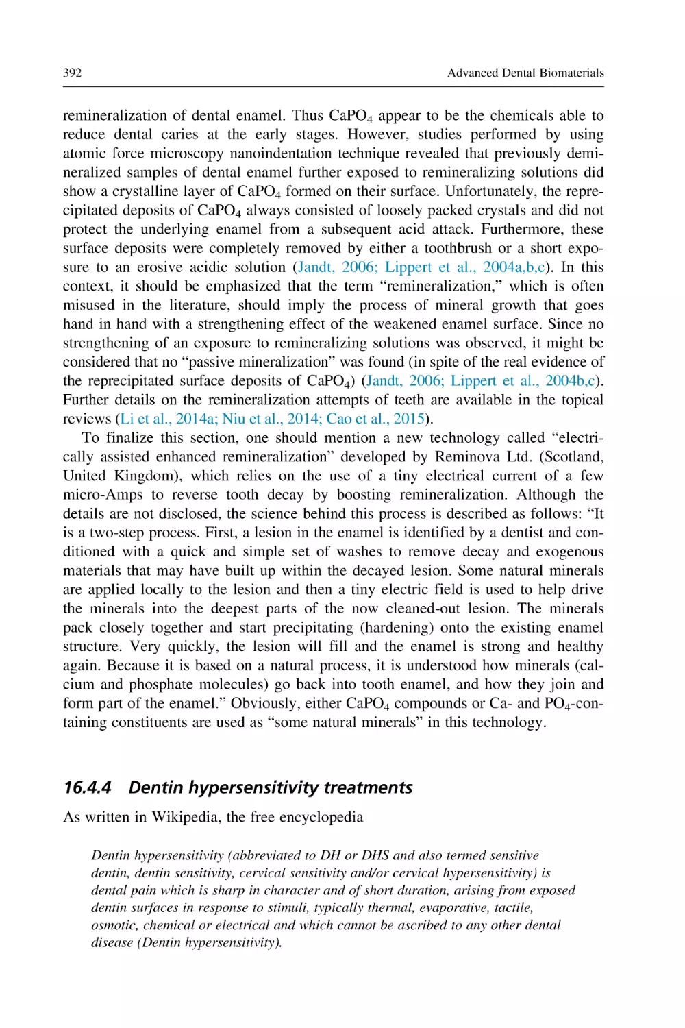 16.4.4 Dentin hypersensitivity treatments