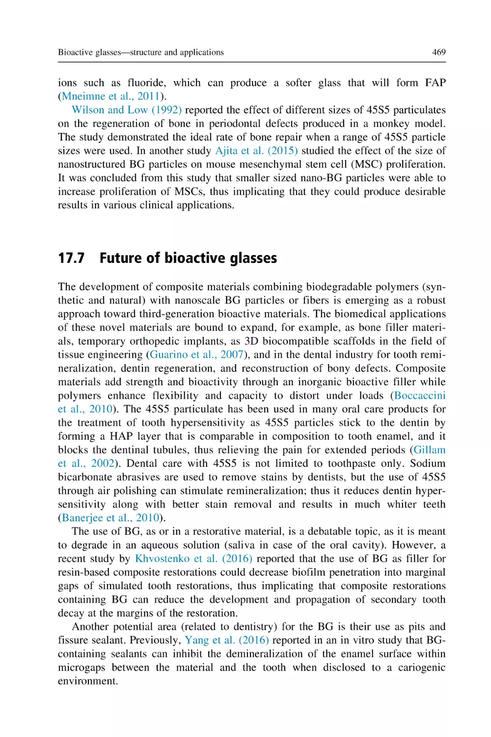 17.7 Future of bioactive glasses