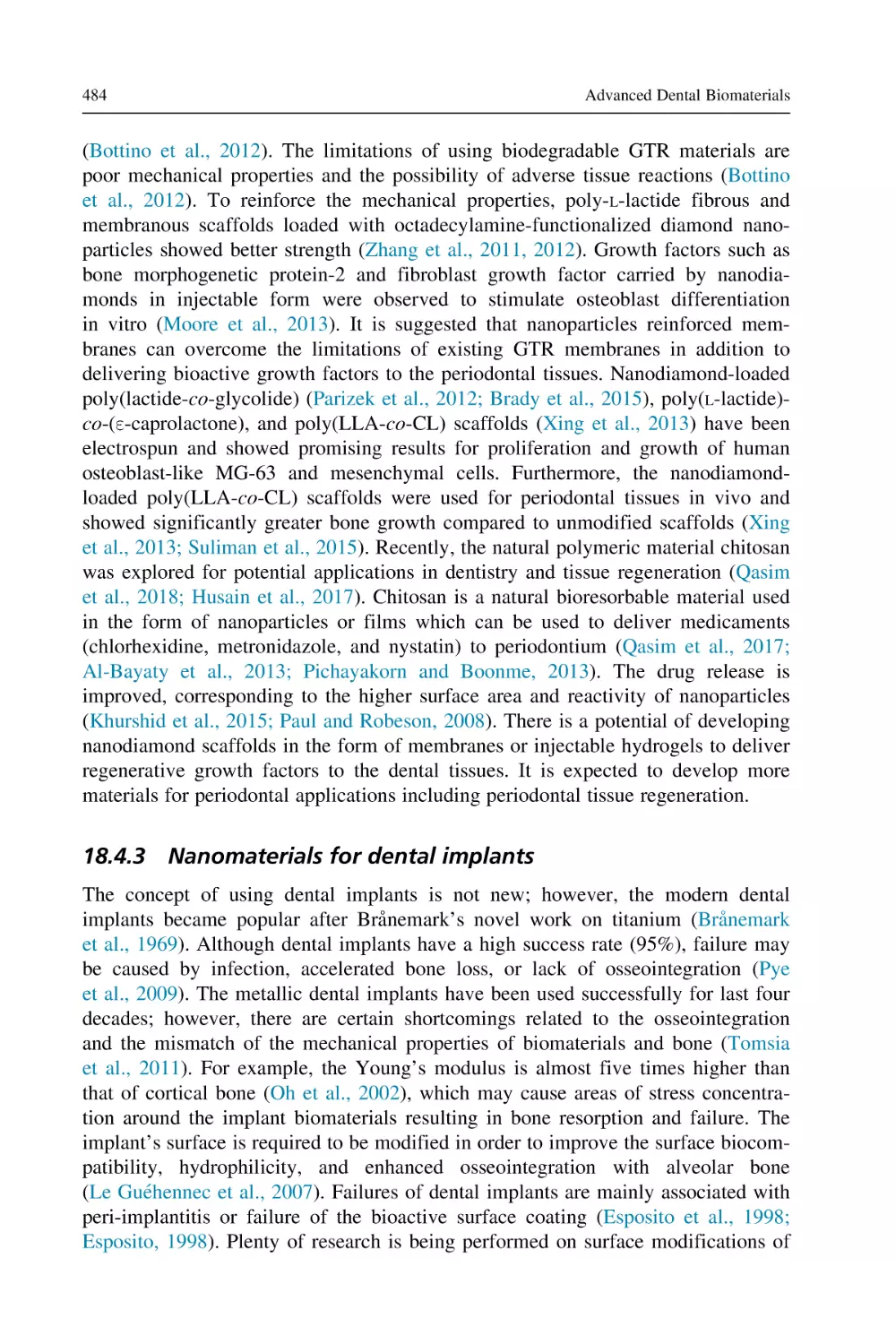 18.4.3 Nanomaterials for dental implants