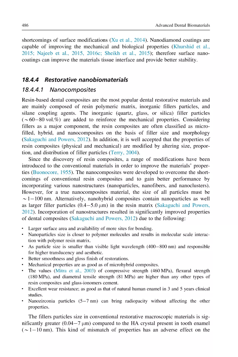 18.4.4 Restorative nanobiomaterials
18.4.4.1 Nanocomposites