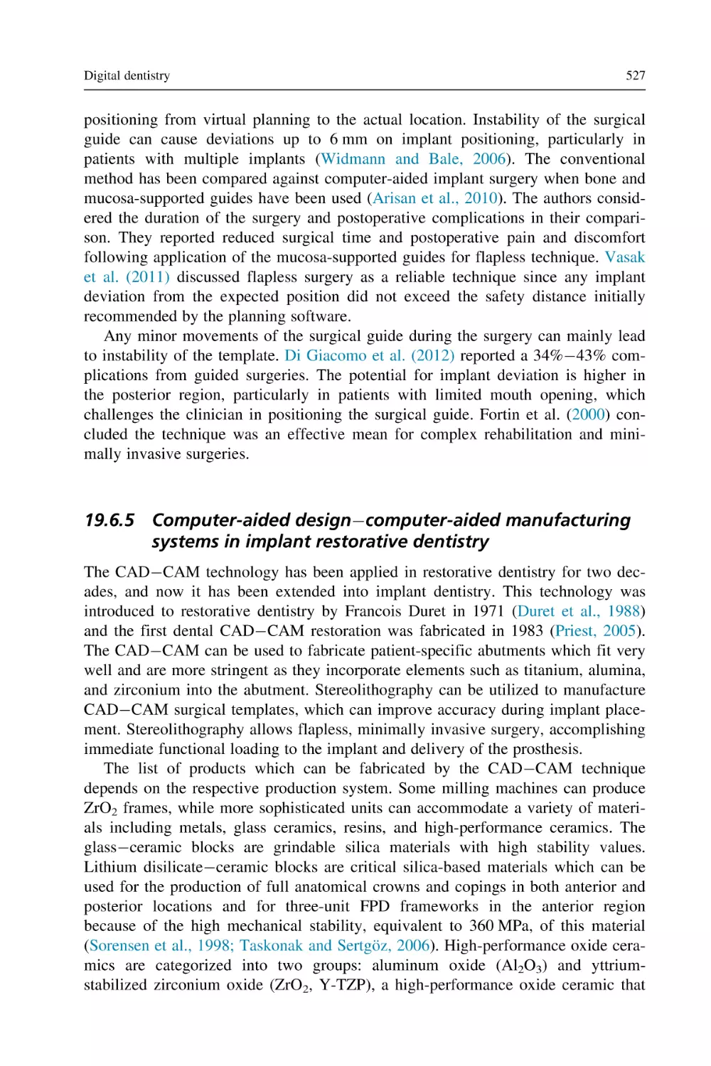 19.6.5 Computer-aided design–computer-aided manufacturing systems in implant restorative dentistry
