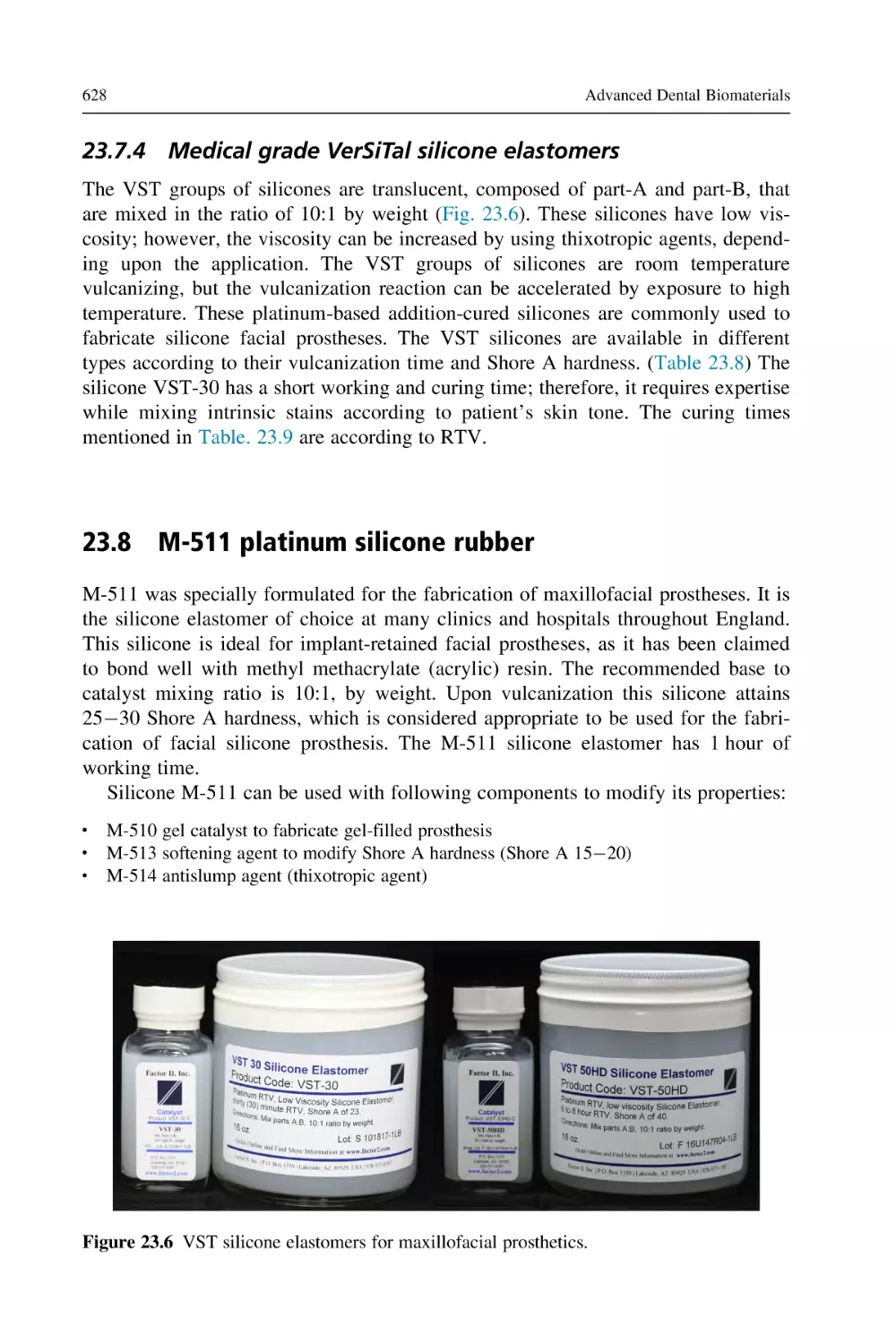 23.7.4 Medical grade VerSiTal silicone elastomers
23.8 M-511 platinum silicone rubber