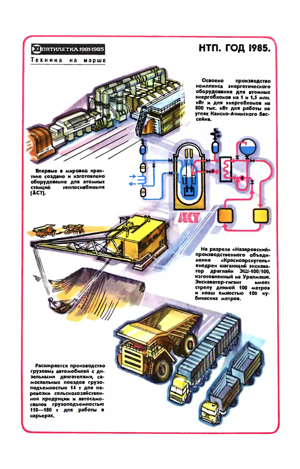 [Техника на марше] — Рис. Э. Смолина — НТП. Год 1985.