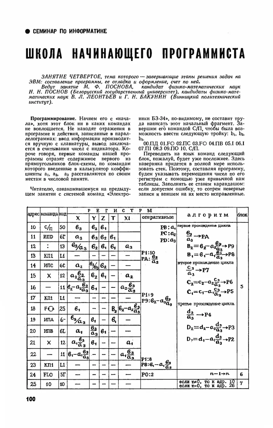 [Семинар по информатике] — Школа начинающего программиста