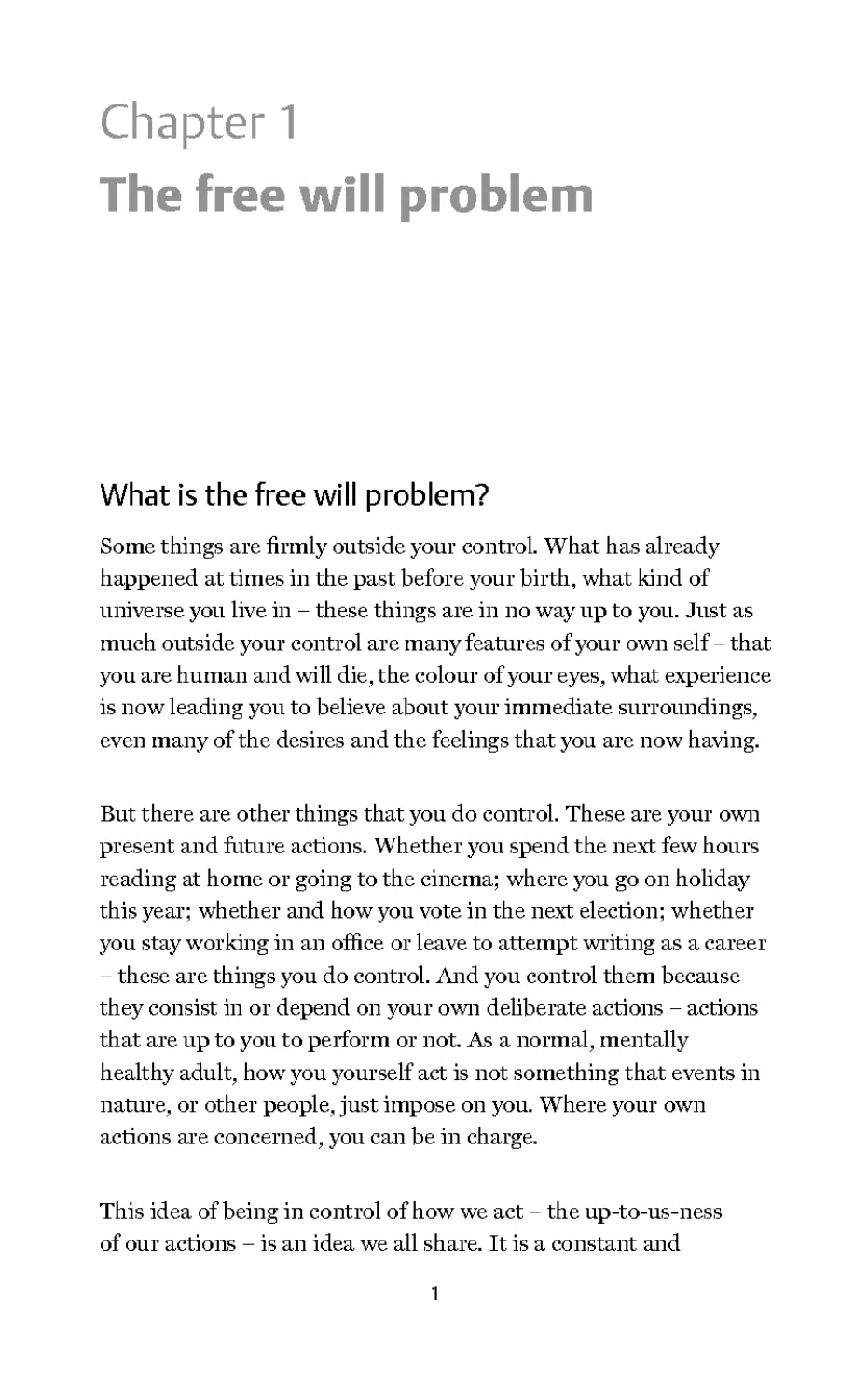 Chapter 1The free will problem
