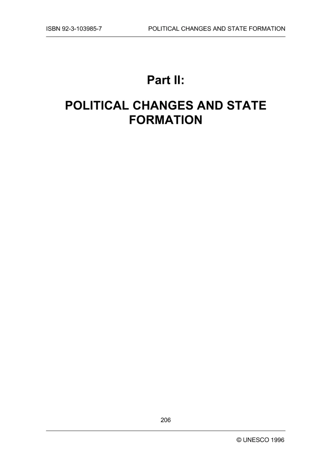 POLITICAL CHANGES AND STATE FORMATION