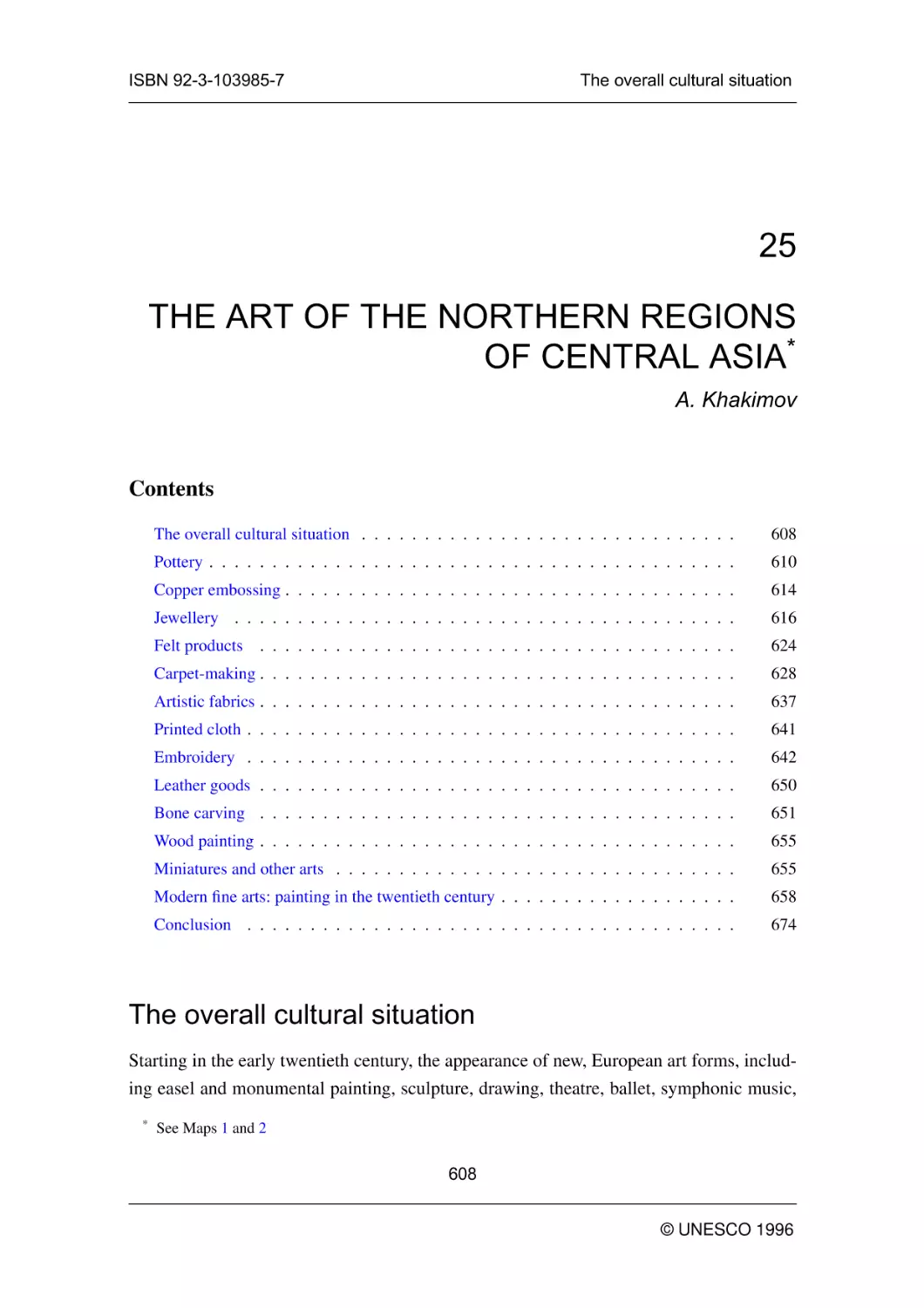 THE ART OF THE NORTHERN REGIONS OF CENTRAL ASIA