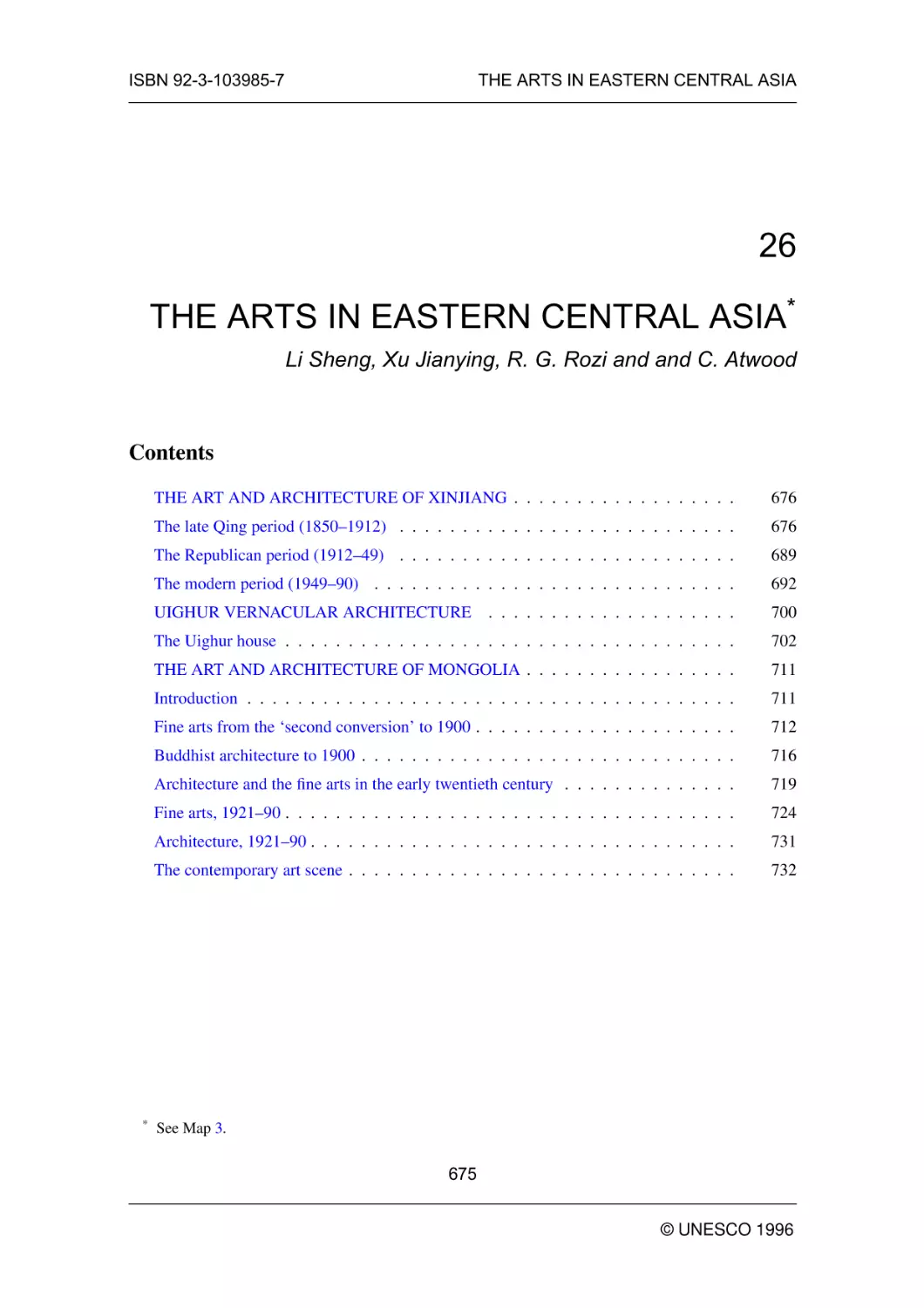 THE ARTS IN EASTERN CENTRAL ASIA