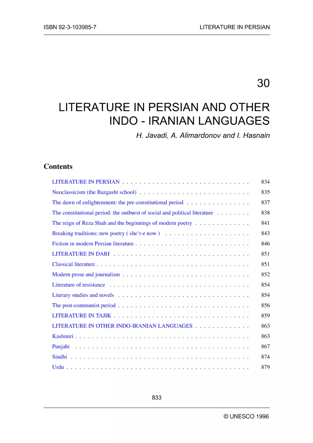 LITERATURE IN PERSIAN AND OTHER INDO - IRANIAN LANGUAGES