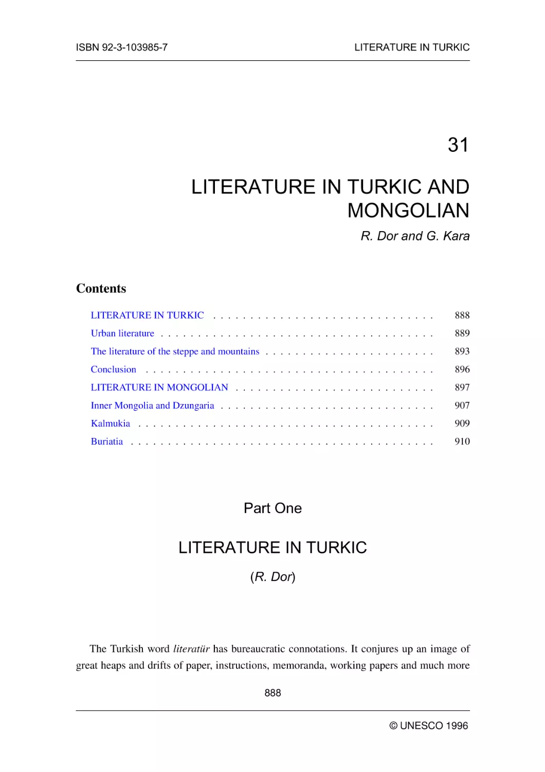 LITERATURE IN TURKIC AND MONGOLIAN
