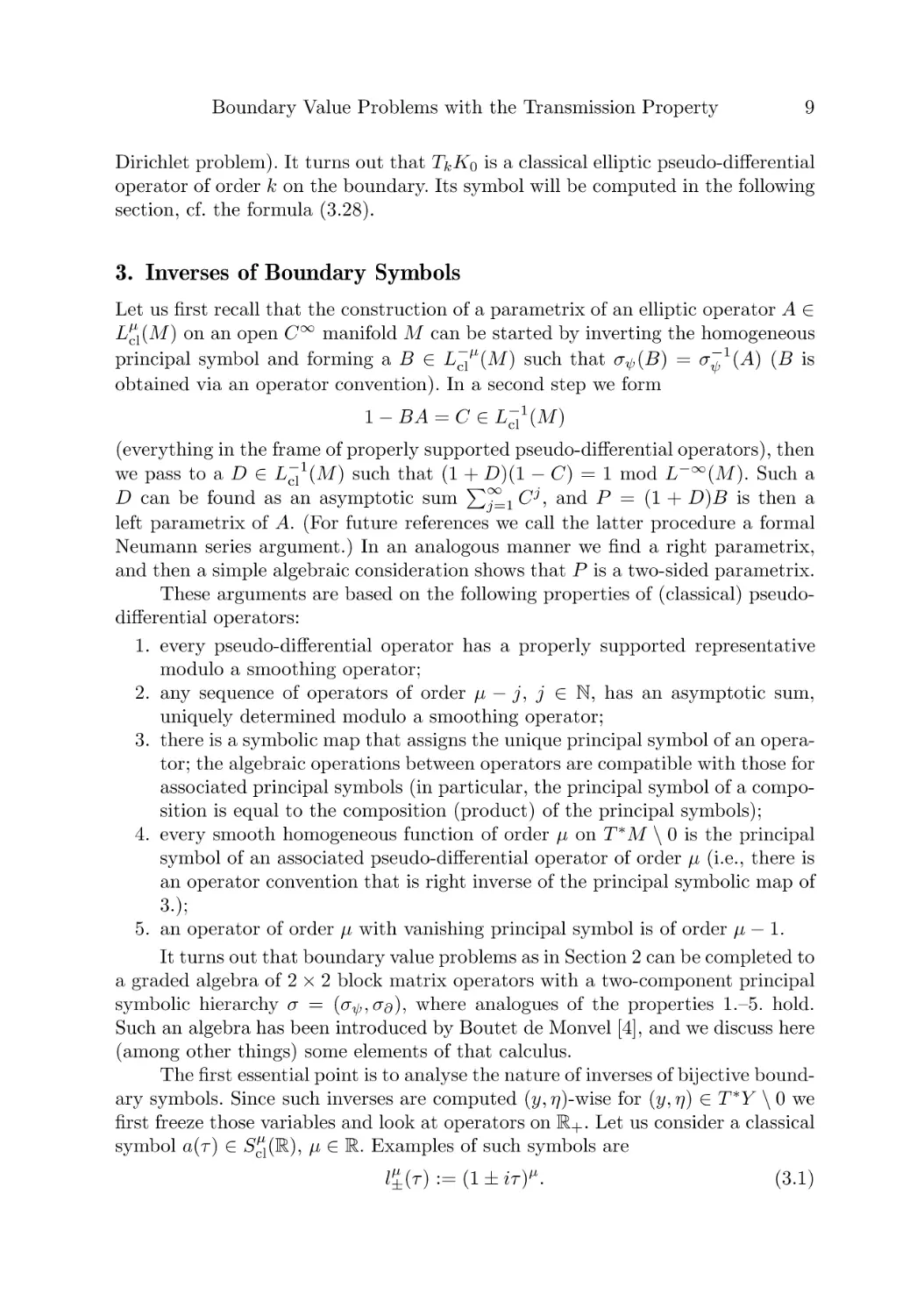 3. Inverses of Boundary Symbols