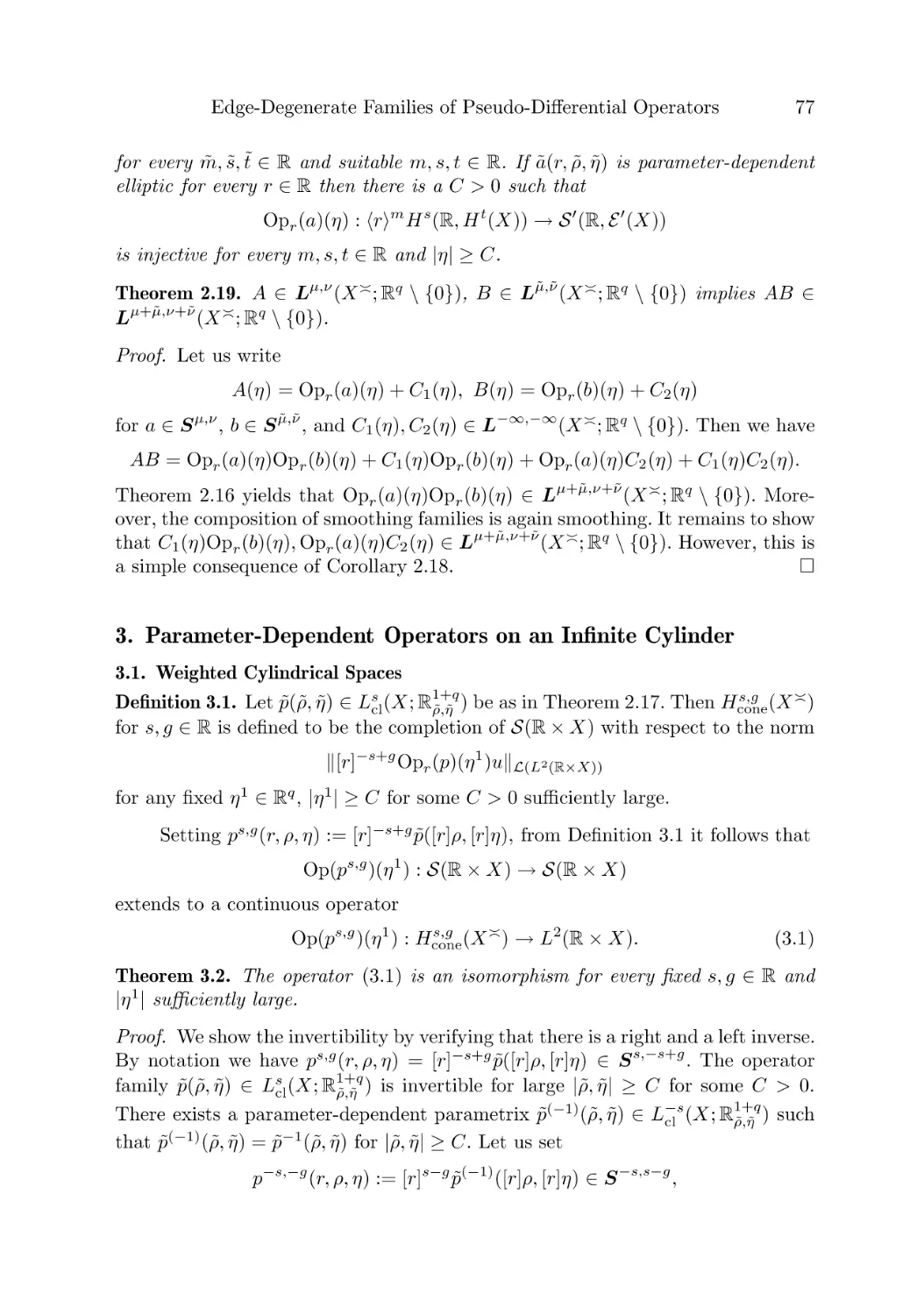 3. Parameter-Dependent Operators on an Infinite Cylinder
3.1. Weighted Cylindrical Spaces