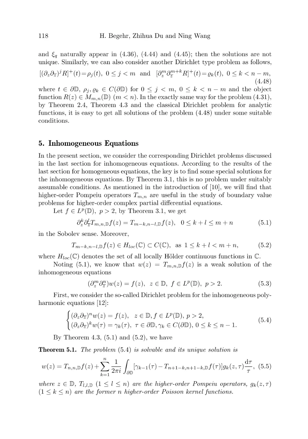 5. Inhomogeneous Equations