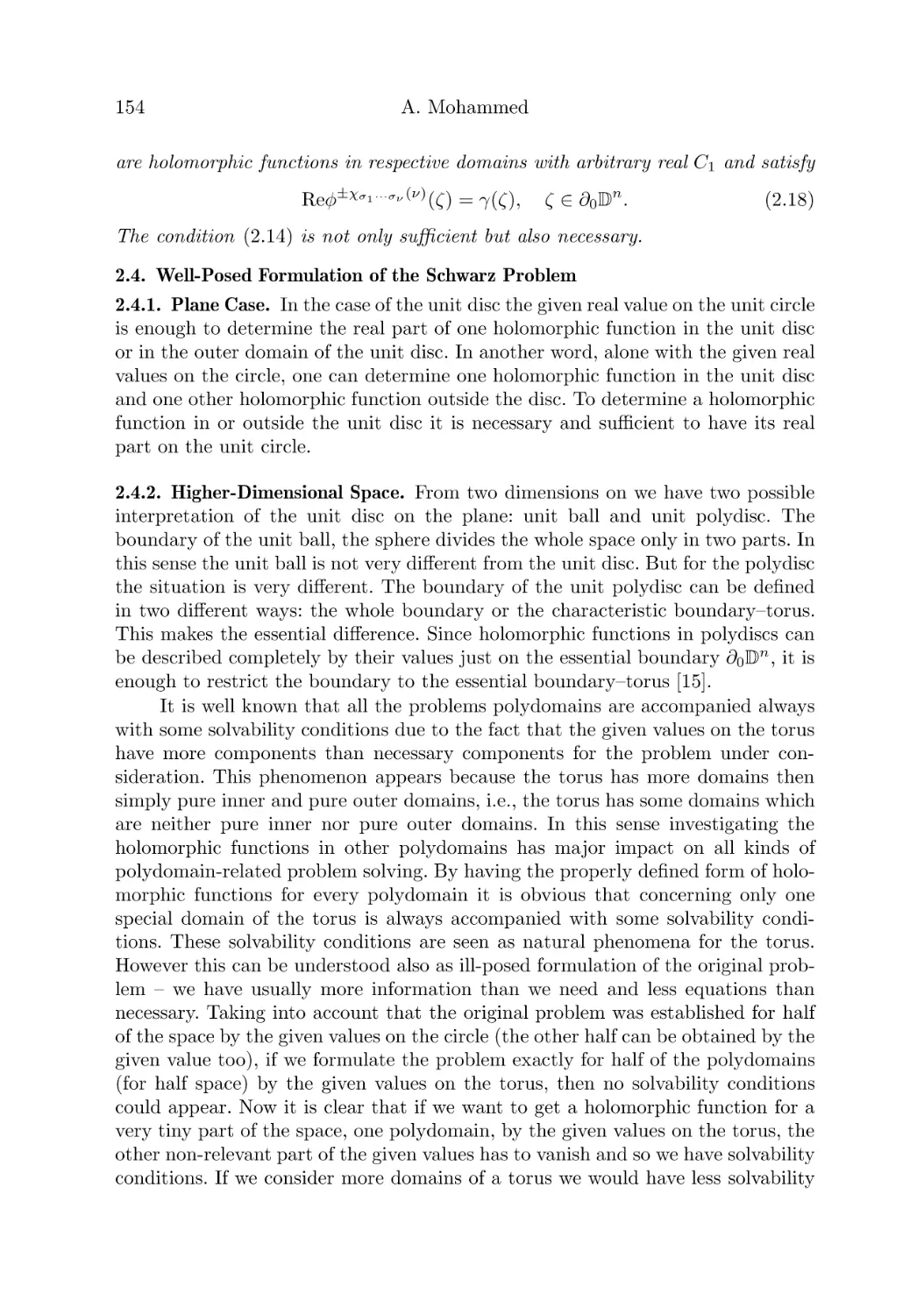 2.4. Well-Posed Formulation of the Schwarz Problem
2.4.1. Plane Case
2.4.2. Higher-Dimensional Space