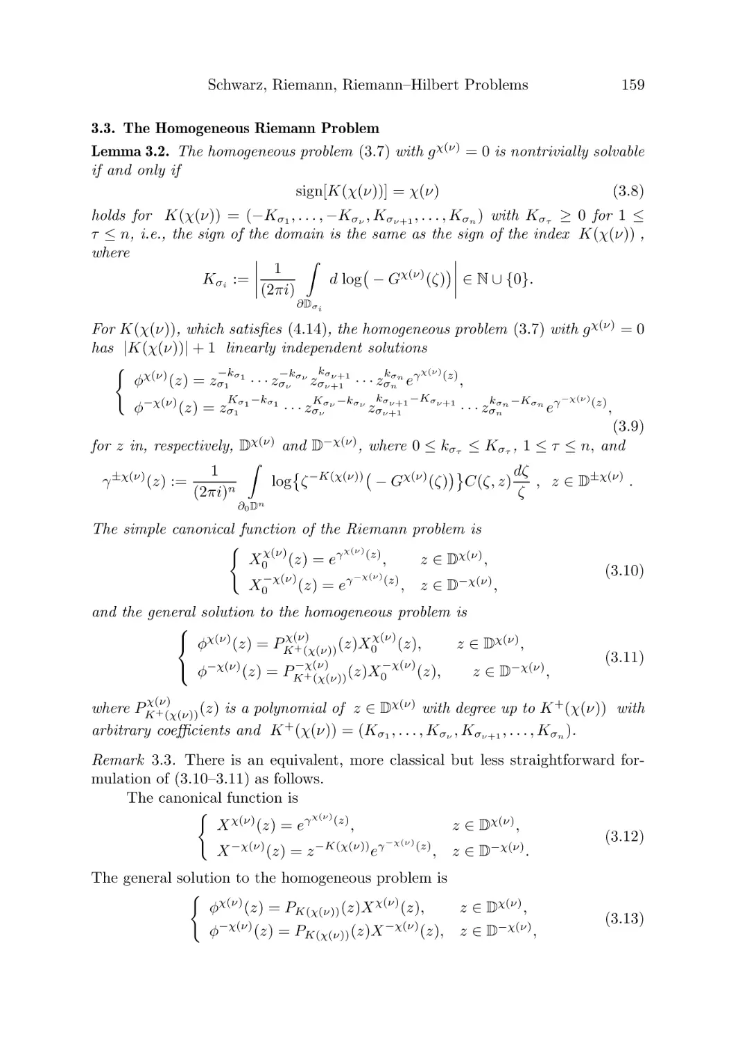 3.3. The Homogeneous Riemann Problem