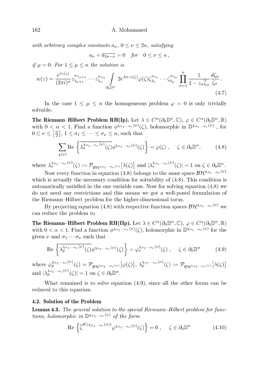 4.2. Solution of the Problem