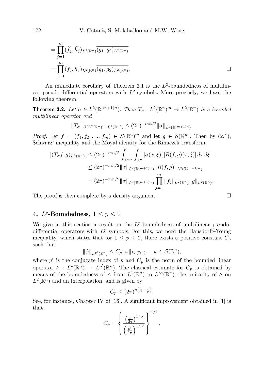 4. Lp-Boundedness, 1 ≤ p ≤ 2