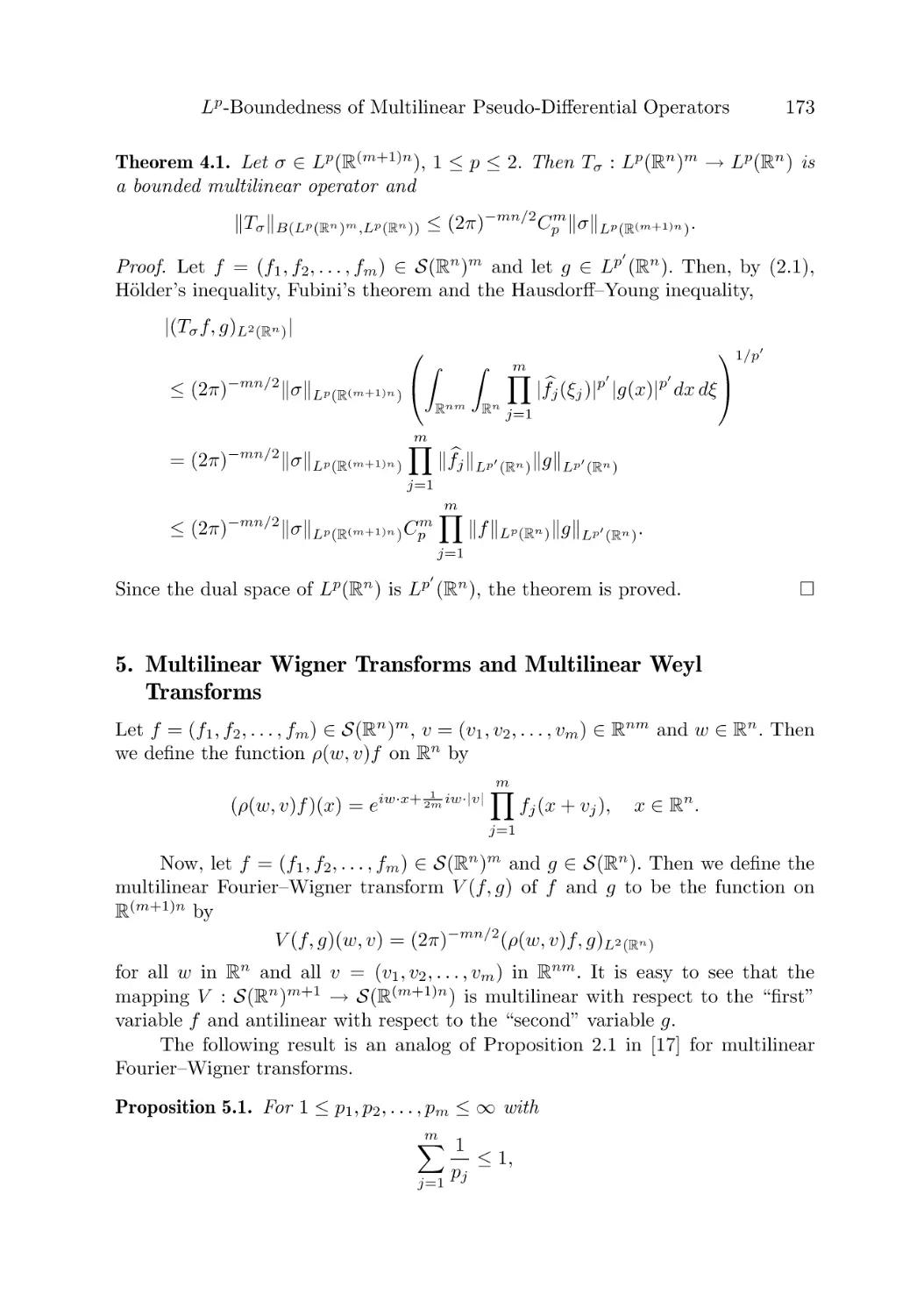 5. Multilinear Wigner Transforms and Multilinear Weyl Transforms