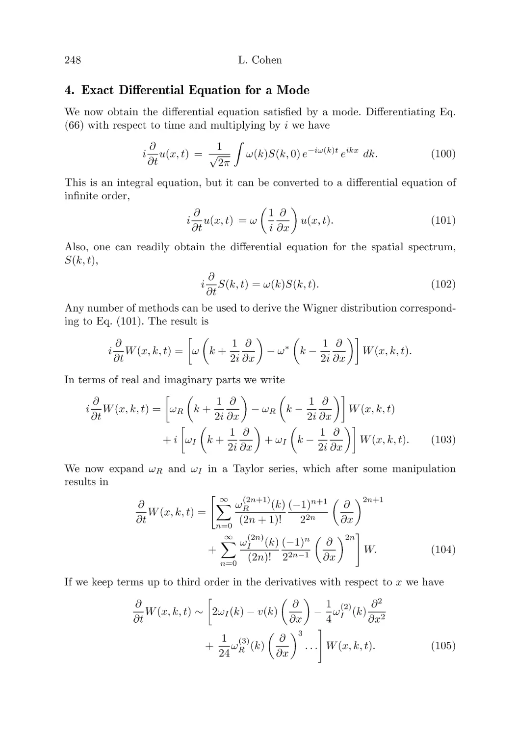 4. Exact Differential Equation for a Mode