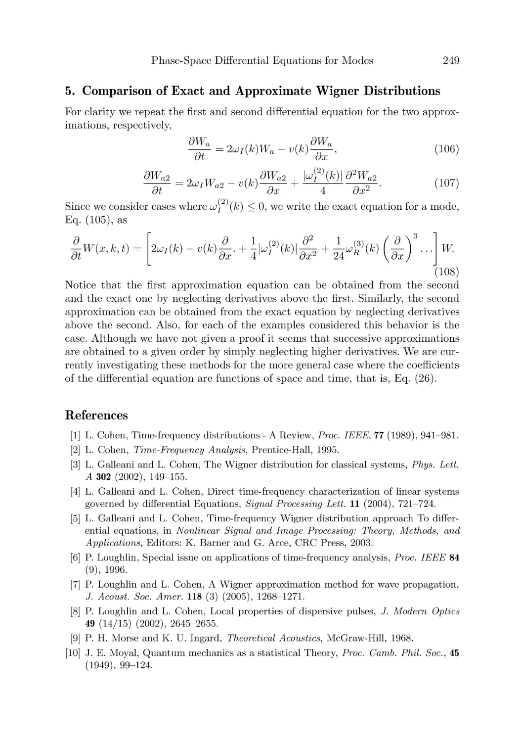 5. Comparison of Exact and Approximate Wigner Distributions
References