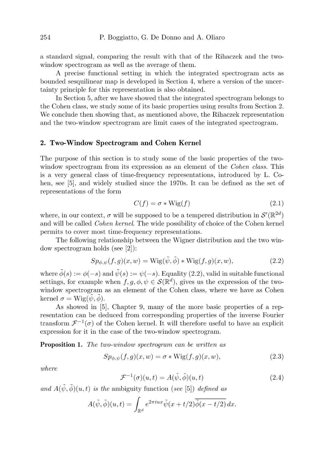 2. Two-Window Spectrogram and Cohen Kernel