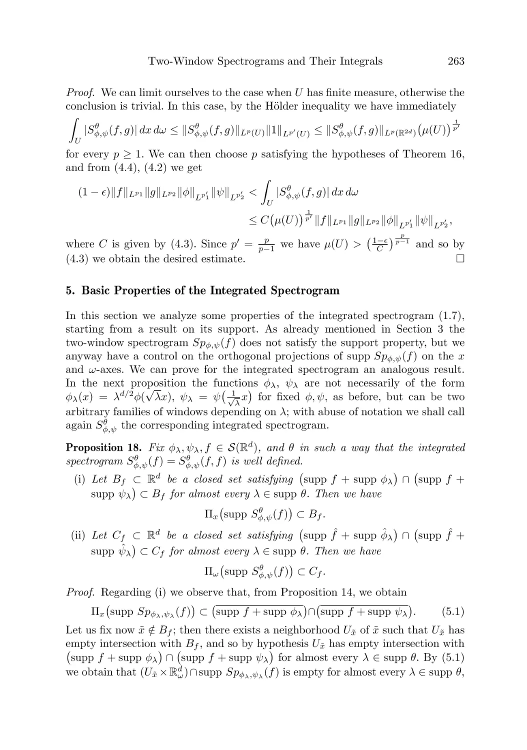 5. Basic Properties of the Integrated Spectrogram