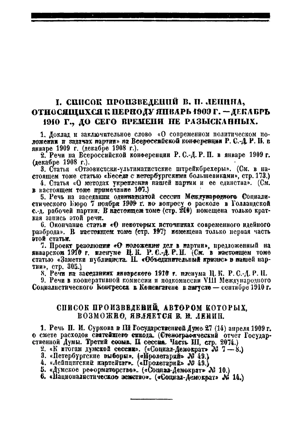 Список произведений, автором которых, возможно, является В. И. Ленин