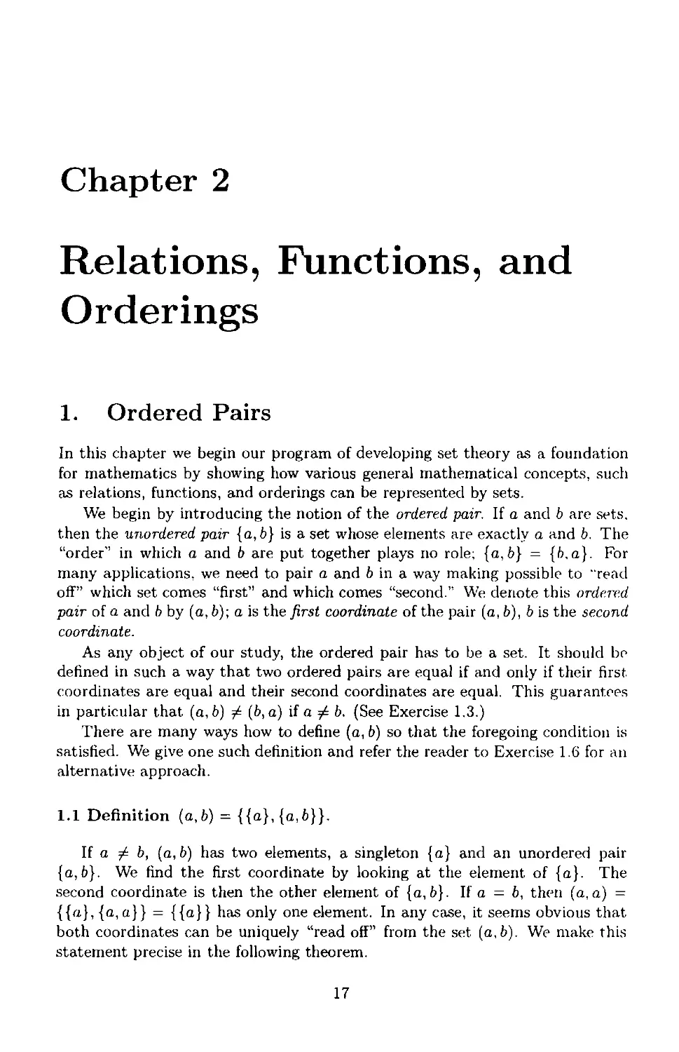 Chapter 2 Relations, Functions, and Orderings