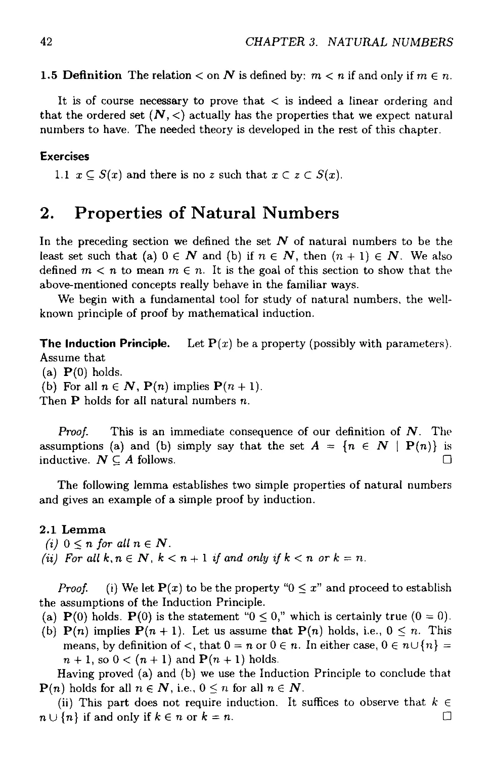 2 Properties of Natural Numbers