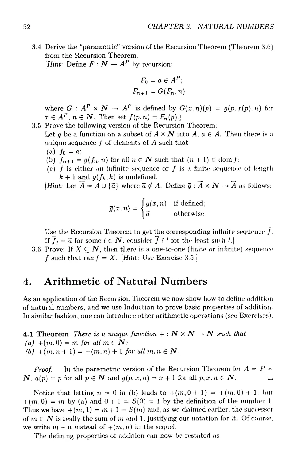 4 Arithmetic of Natural Numbers