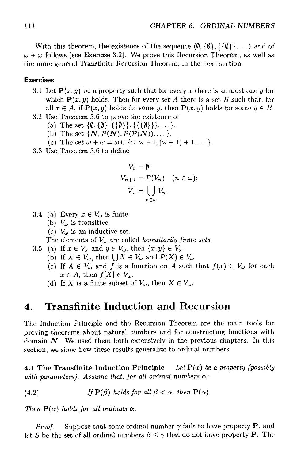 4 Transfinite Induction and Recursion