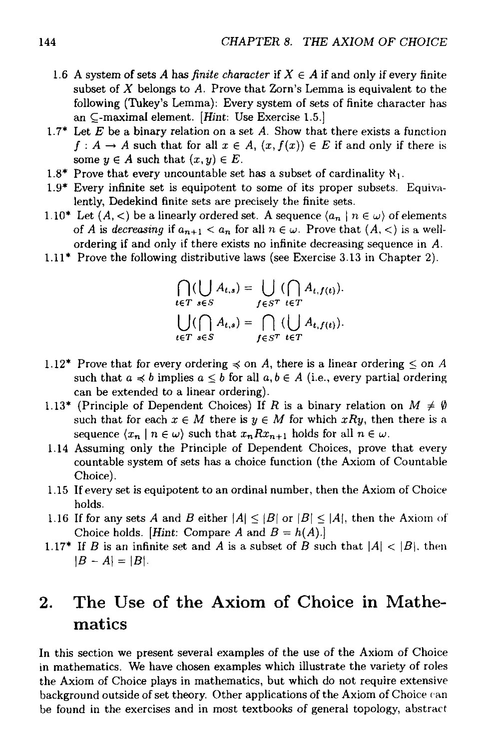 2 The Use of the Axiom of Choice in Mathematics