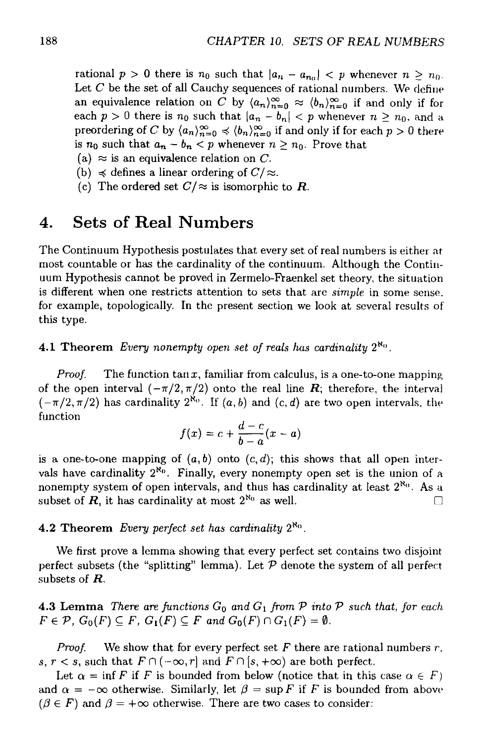 4 Sets of Real Numbers