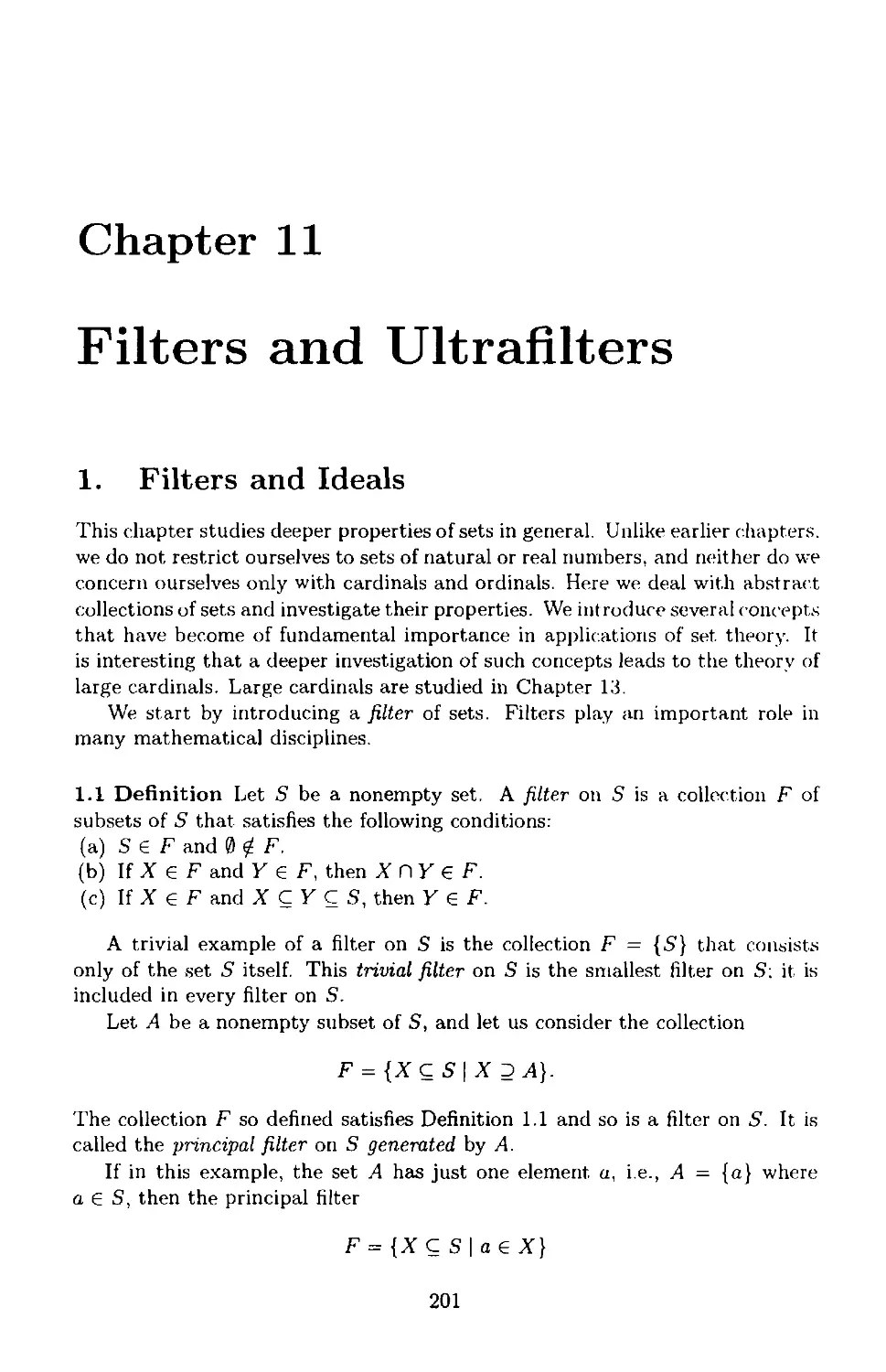 Chapter 11 Filters and Ultrafilters