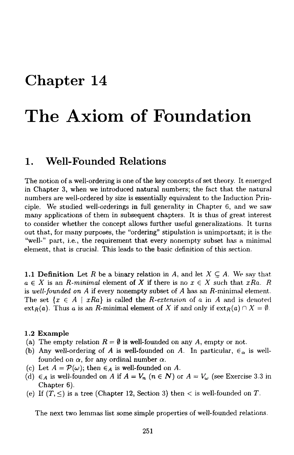 Chapter 14 The Axiom of Foundation