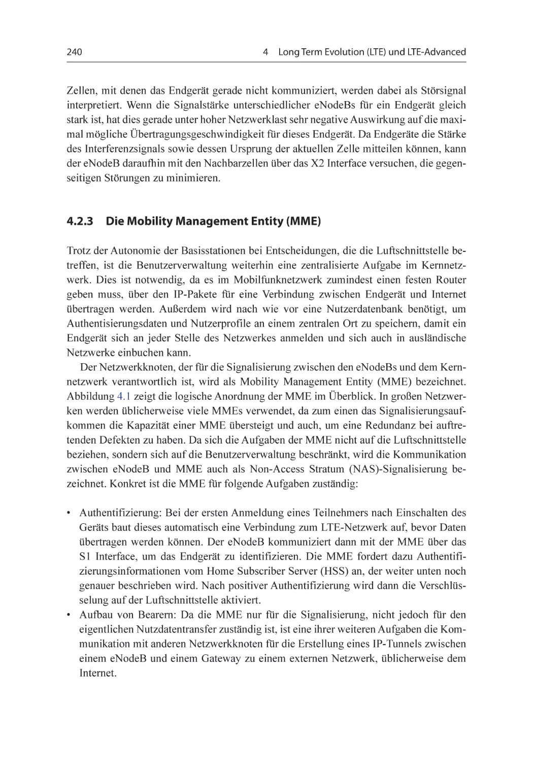 4.2.3 Die Mobility Management Entity (MME)