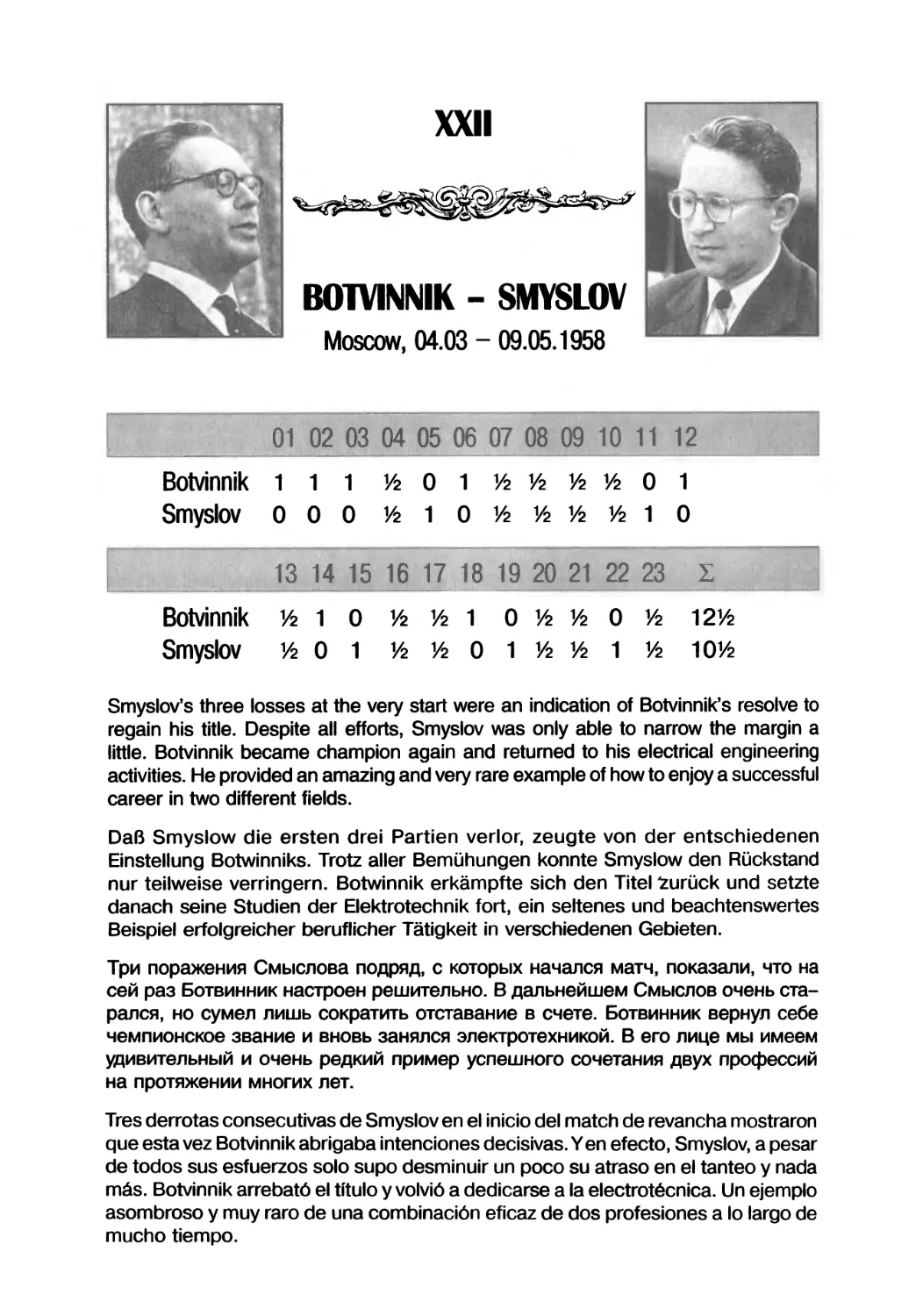 Smyslov — Botvinnik, 1958