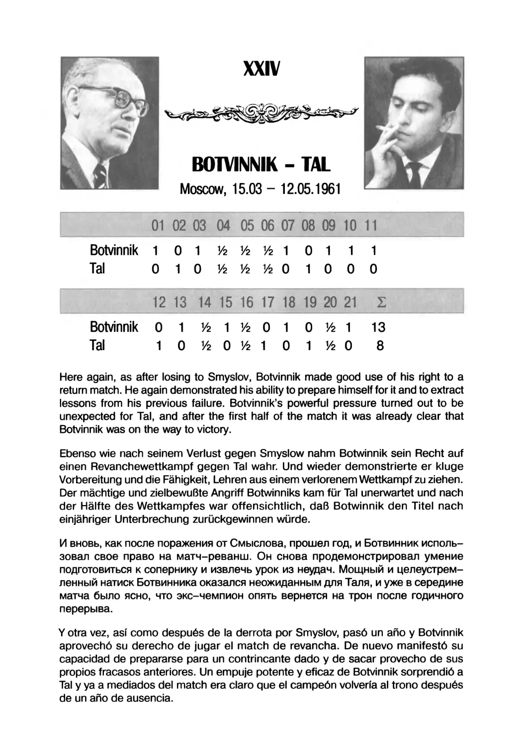 Tal — Botvinnik, 1961