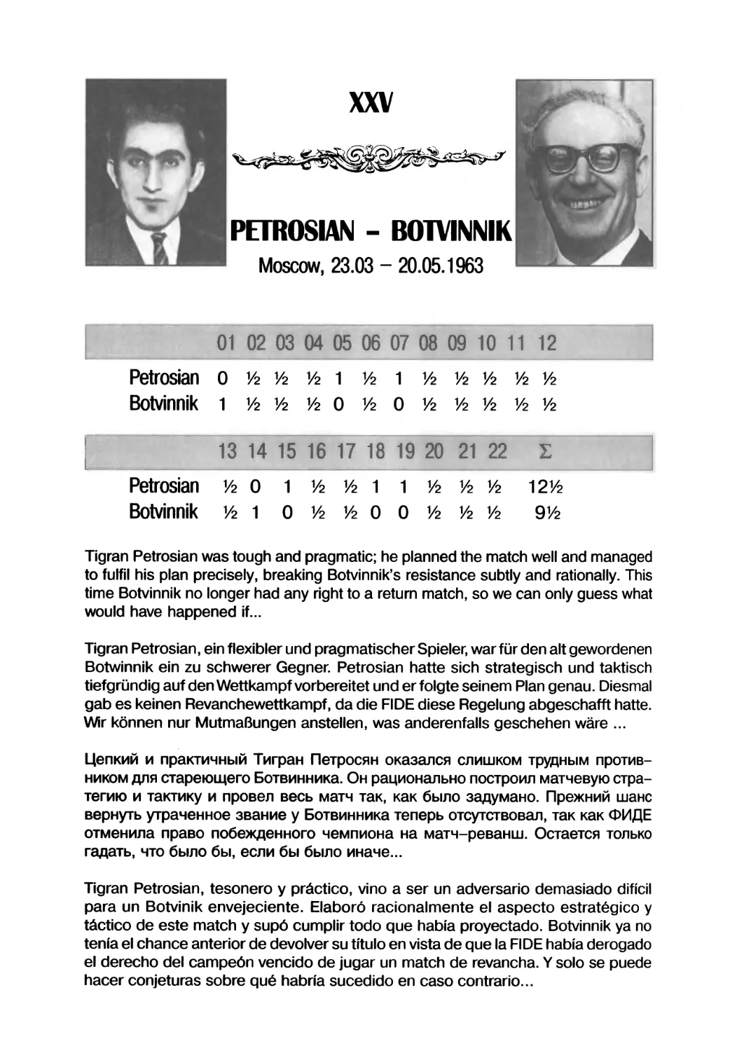 Botvinnik — Petrosian, 1963