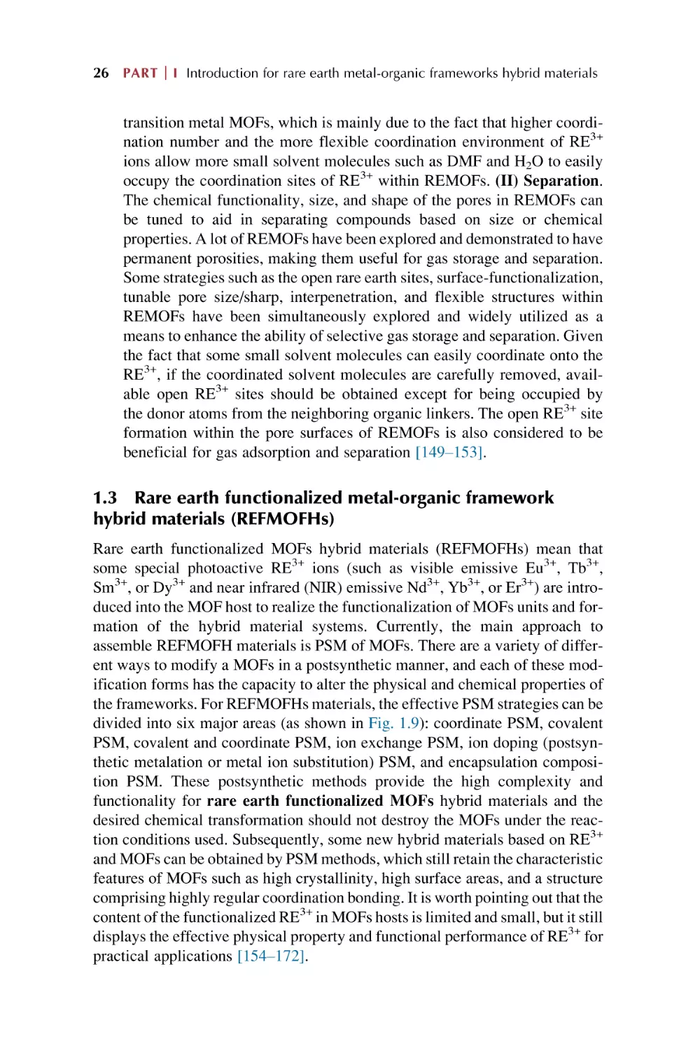 1.3. Rare earth functionalized metal-organic framework hybrid materials (REFMOFHs)