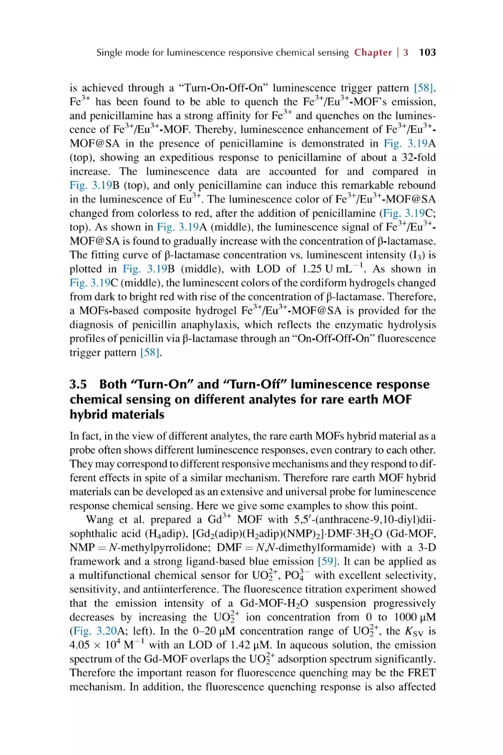 3.5. Both ``Turn-On´´ and ``Turn-Off´´ luminescence response chemical sensing on different analytes for rare earth MOF hy ...