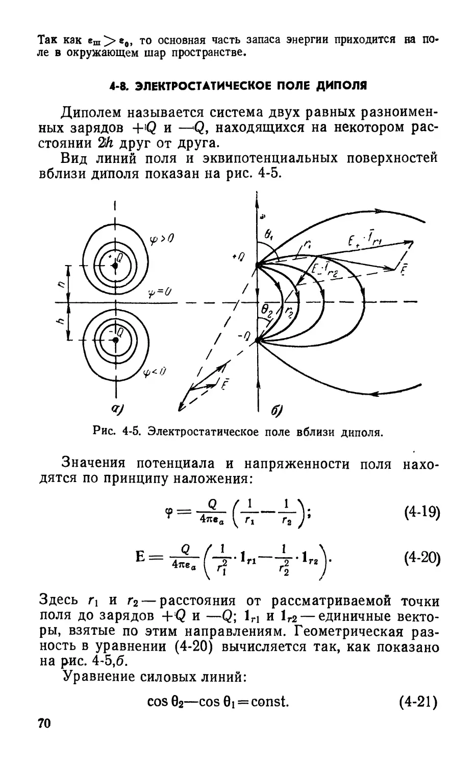 4-8. Электростатическое поле диполя