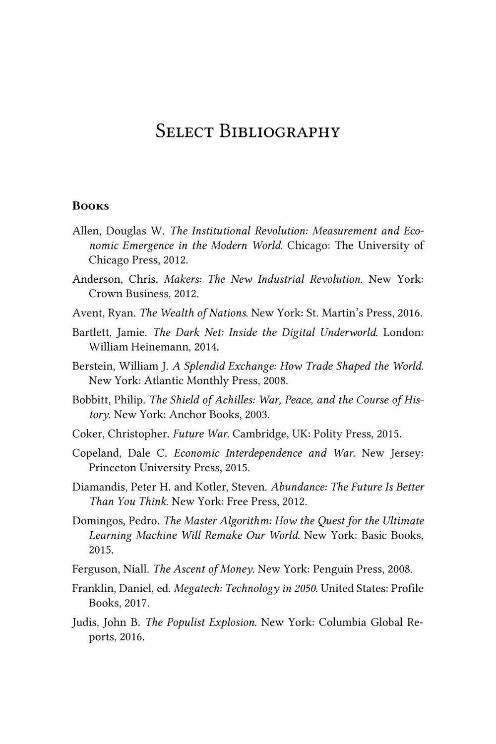 Select Bibliography