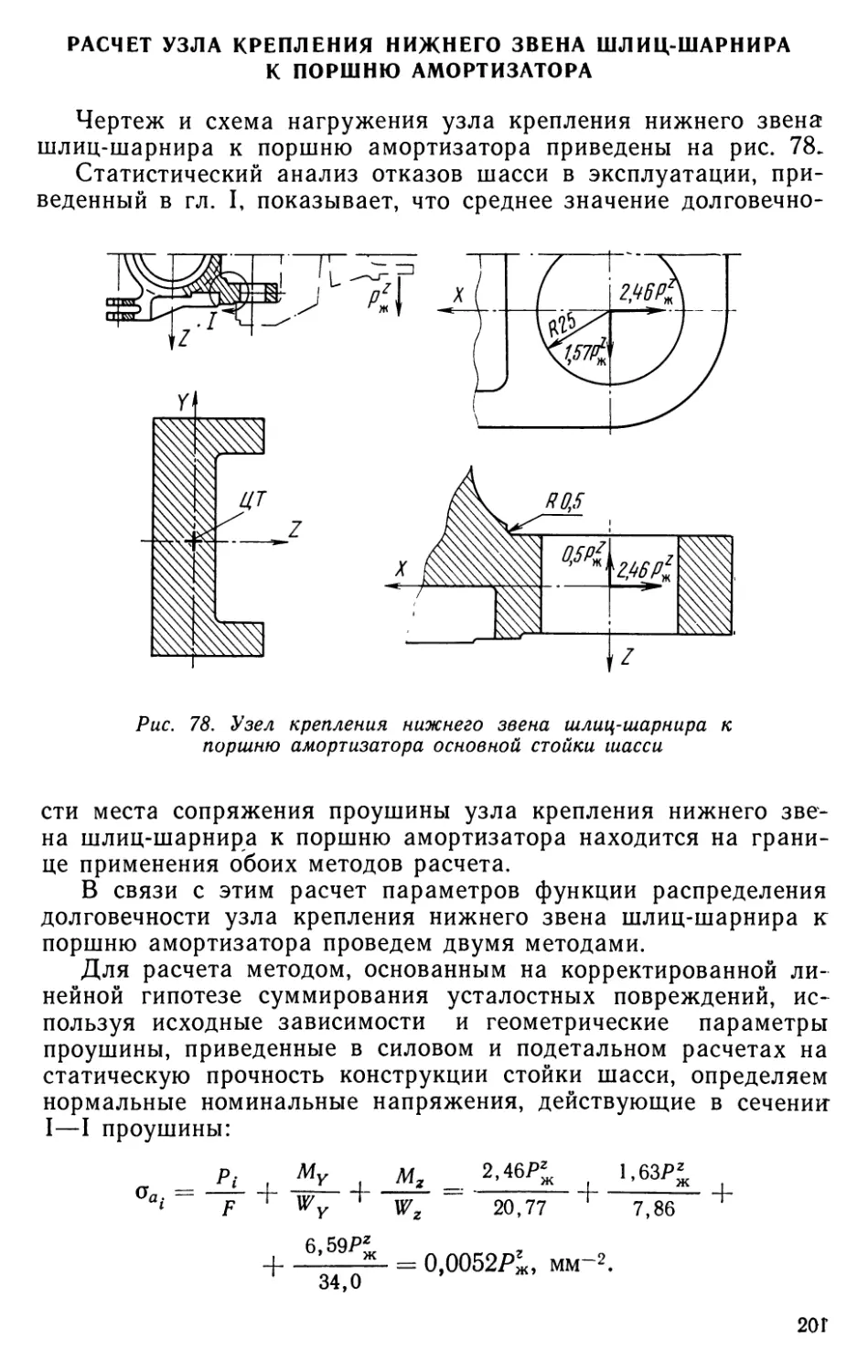 Расчет узла крепления нижнего звена шлиц-шарнира к поршню амортизатора