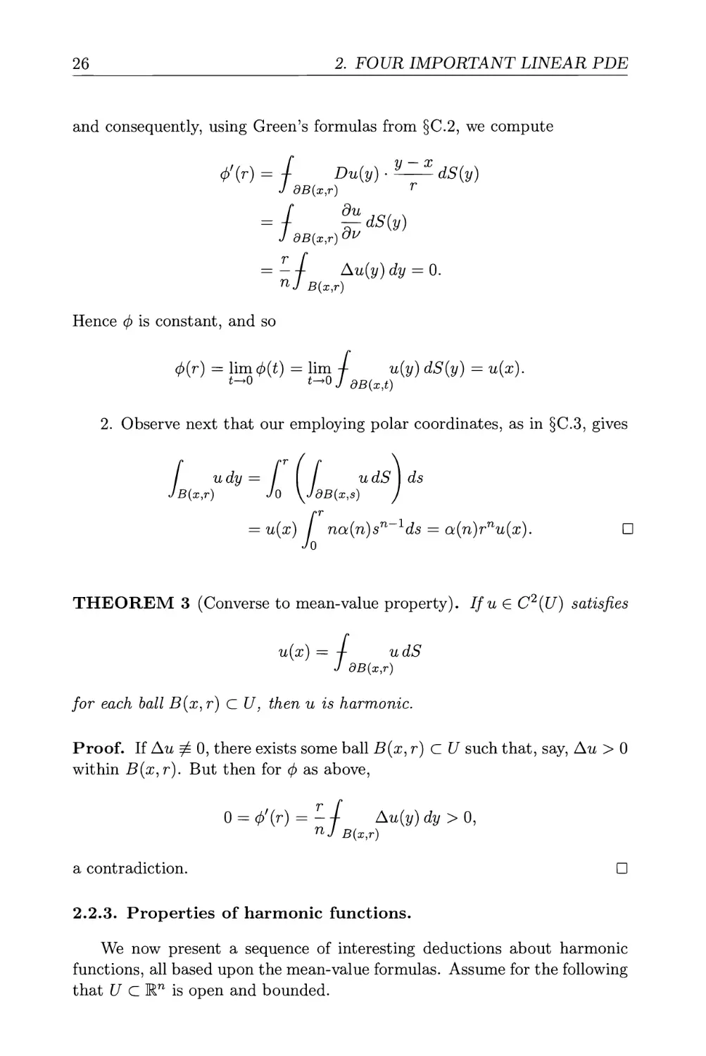 2.2.3. Properties of harmonic functions
